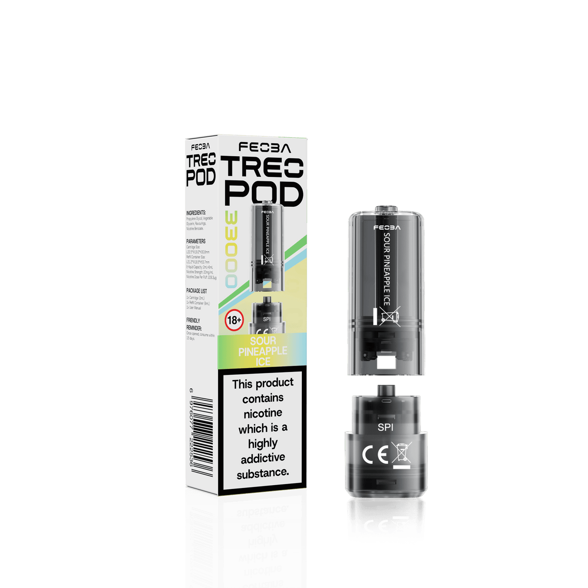 Feoba Treo 33k Replacement Pods Box of 5 Sour Pineapple Ice