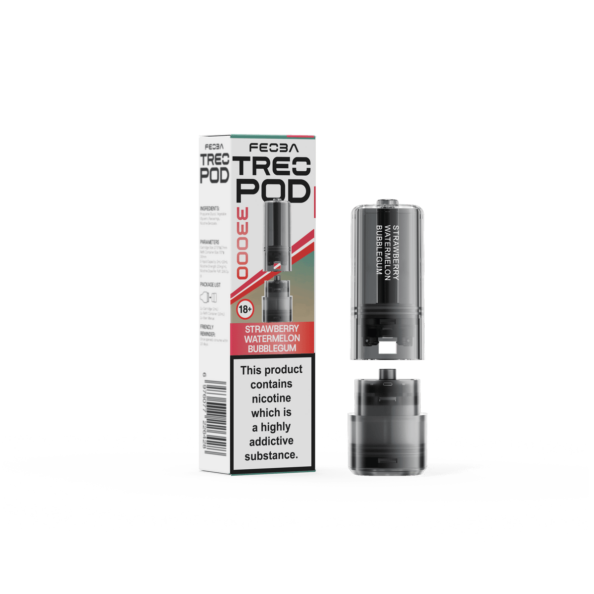 Feoba Treo 33k Replacement Pods Box of 5 Strawberry Watermelon Bubblegum