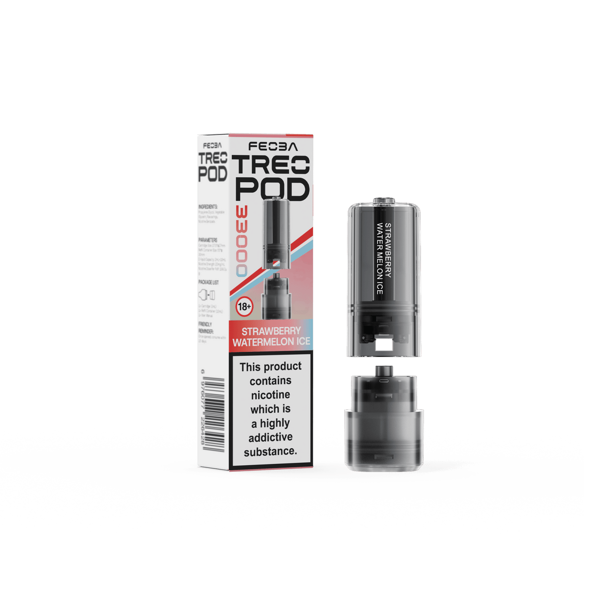 Feoba Treo 33k Replacement Pods Box of 5 Strawberry Watermelon Ice
