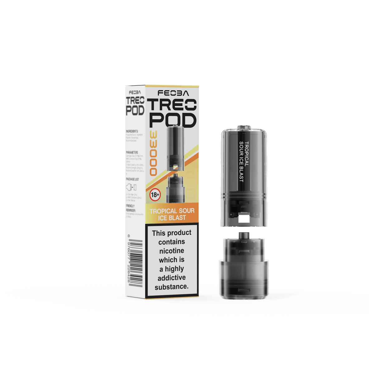 Feoba Treo 33k Replacement Pods Box of 5 Tropical Sour Ice Blast