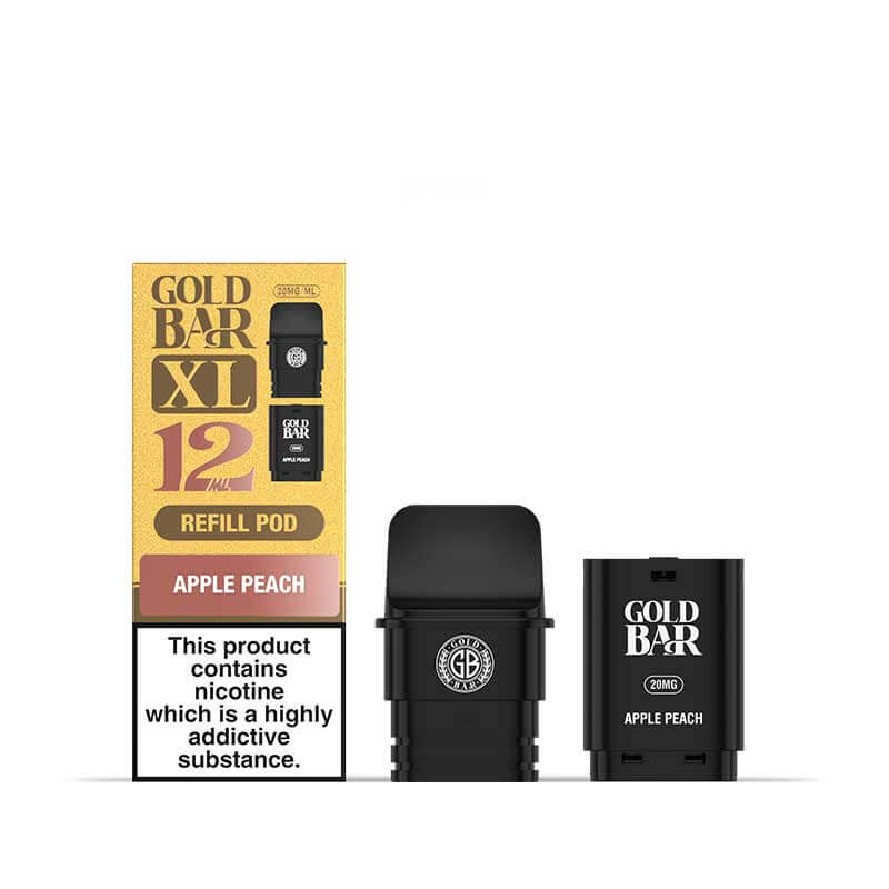 Gold Bar XL 10k Replacement Pods Box of 5 Apple Peach