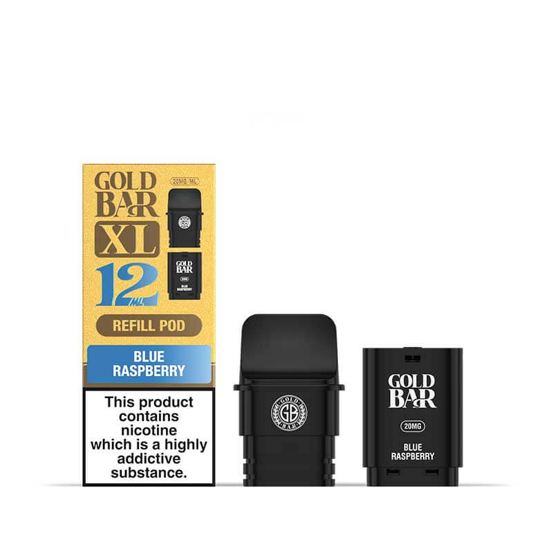 Gold Bar XL 10k Replacement Pods Box of 5 Blue Raspberry