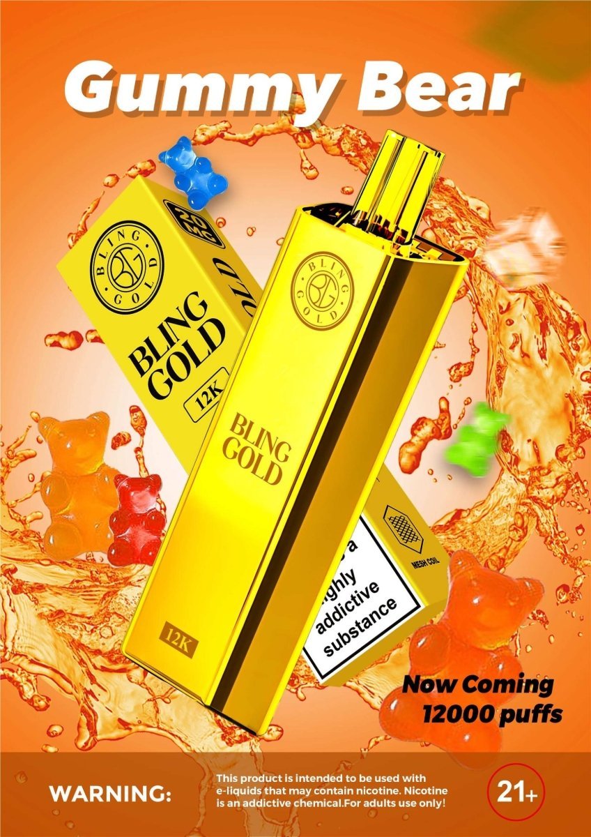 Gold Bling 12,000 Puffs Disposable Vape Box of 10 - Bulk Vape Wholesale