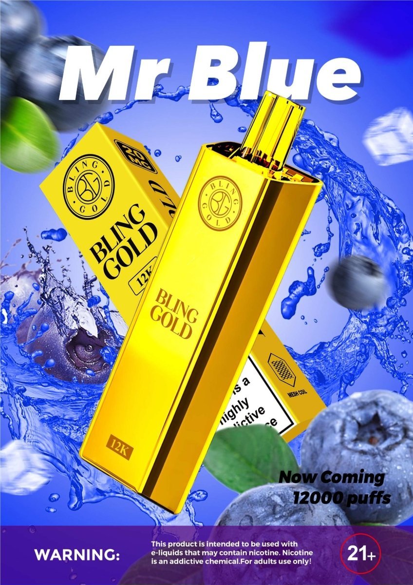 Gold Bling 12,000 Puffs Disposable Vape Box of 10 - Bulk Vape Wholesale