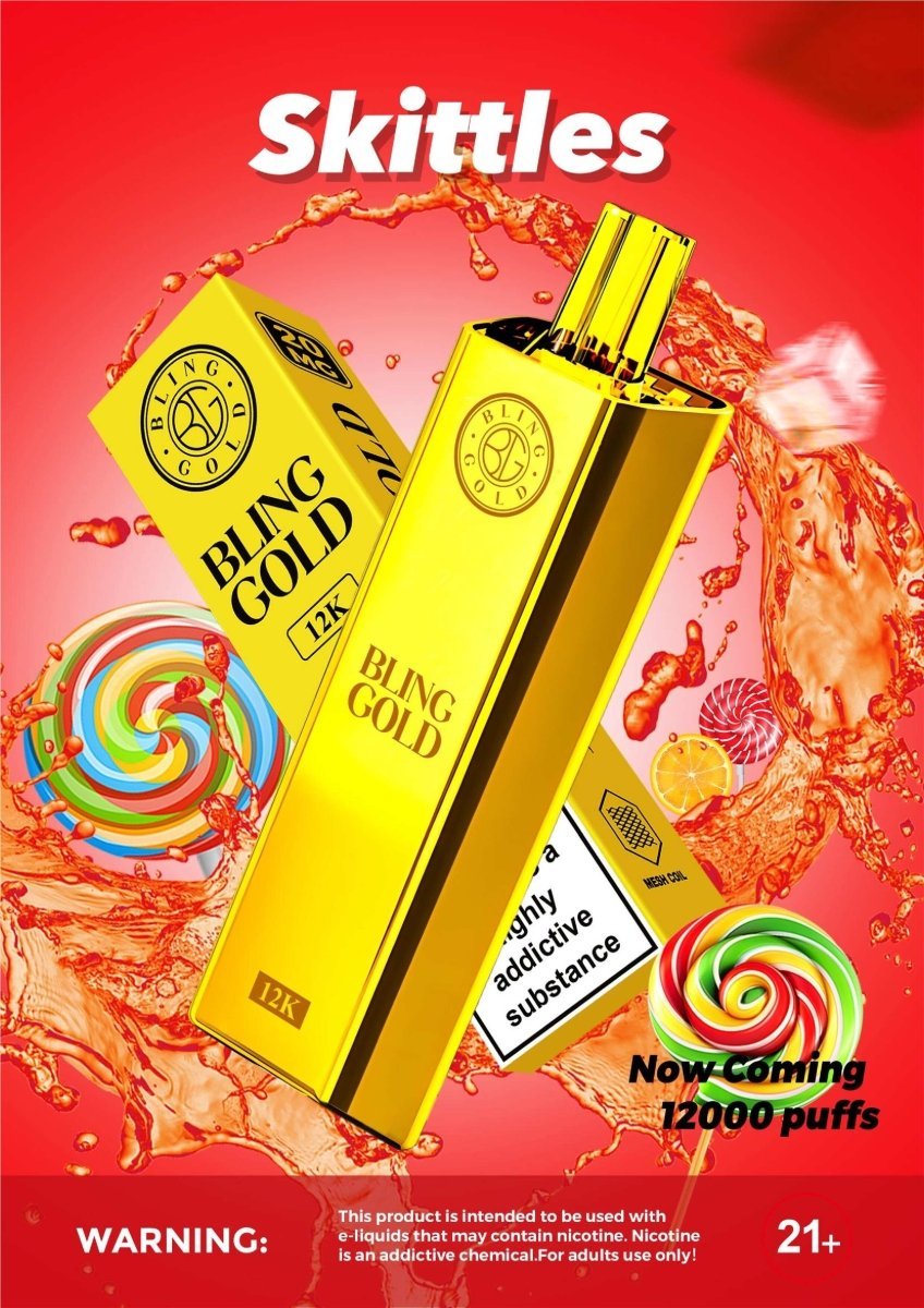 Gold Bling 12,000 Puffs Disposable Vape Box of 10 - Bulk Vape Wholesale