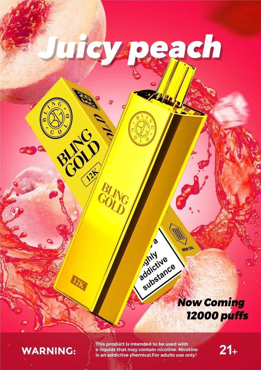 Gold Bling 12,000 Puffs Disposable Vape Box of 10 - Bulk Vape Wholesale