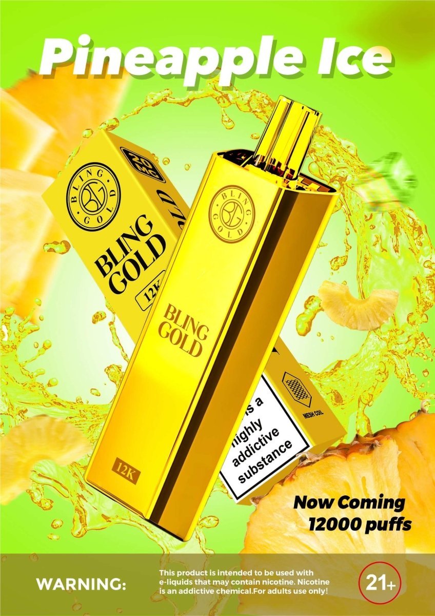 Gold Bling 12,000 Puffs Disposable Vape Box of 10 - Bulk Vape Wholesale