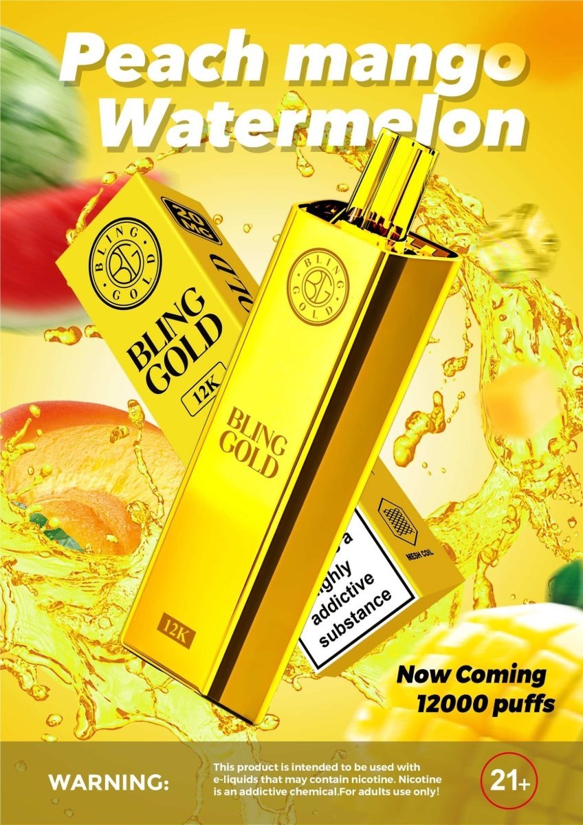 Gold Bling 12,000 Puffs Disposable Vape Box of 10 - Bulk Vape Wholesale