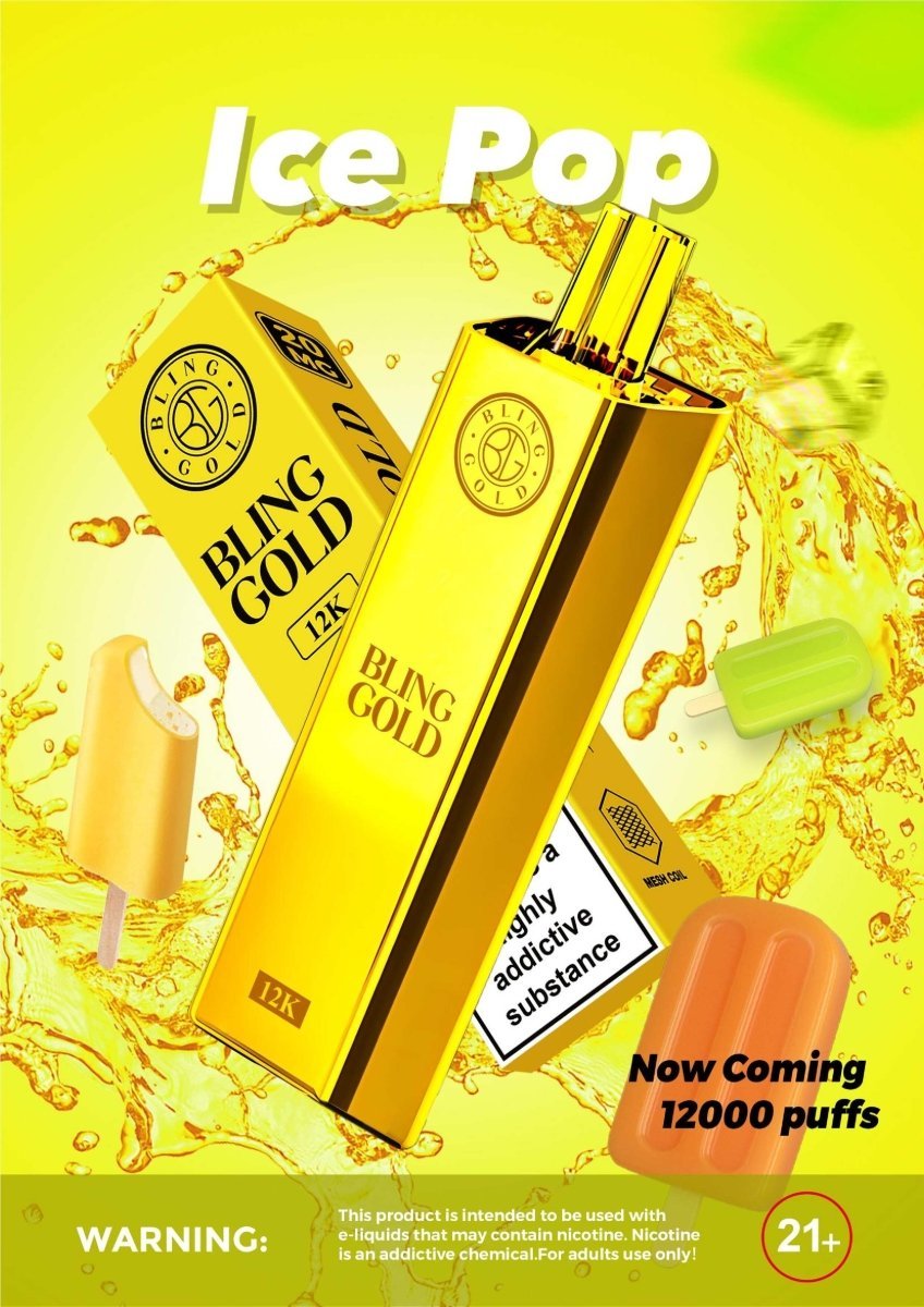 Gold Bling 12,000 Puffs Disposable Vape Pod - Bulk Vape Wholesale