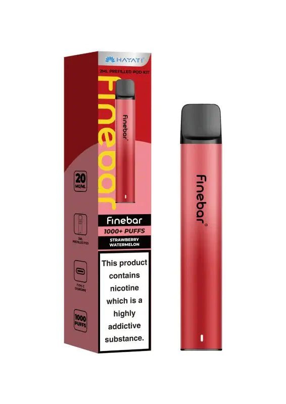 Hayati Finebar 1000 Prefilled Pod Kit Box of 5 Strawberry Watermelon