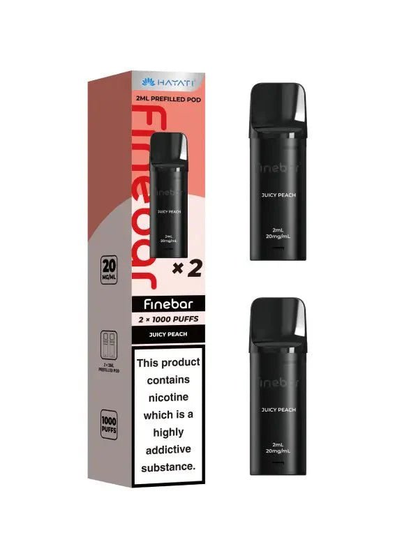 Hayati Finebar 1000 Replacement Pods Box of 5 Juicy Peach