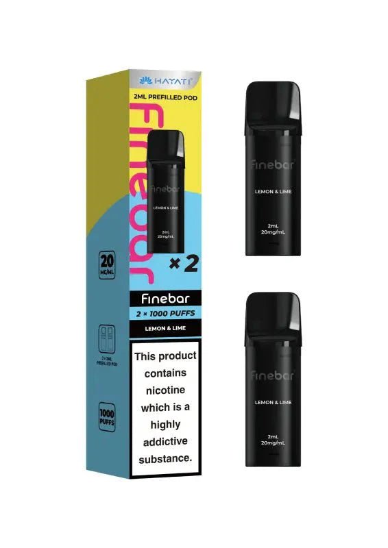 Hayati Finebar 1000 Replacement Pods Box of 5 Lemon Lime