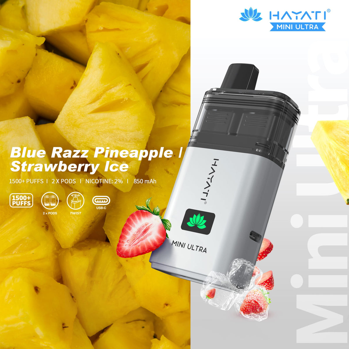 Hayati Mini Ultra 1500 Disposable Vape Box of 5 - Bulk Vape Wholesale