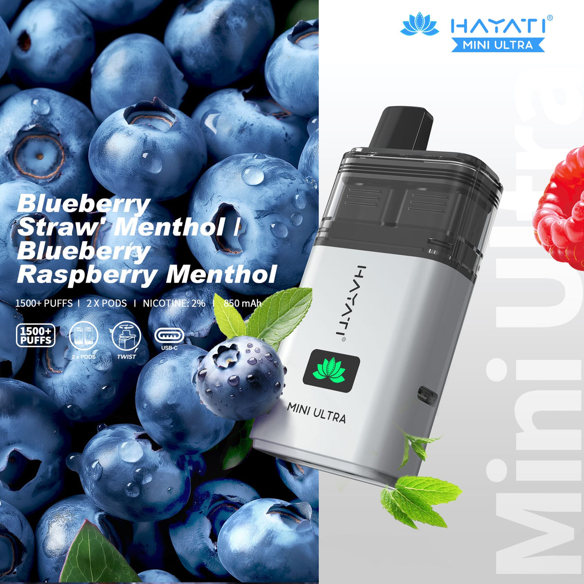 Hayati Mini Ultra 1500 Disposable Vape Box of 5 - Bulk Vape Wholesale