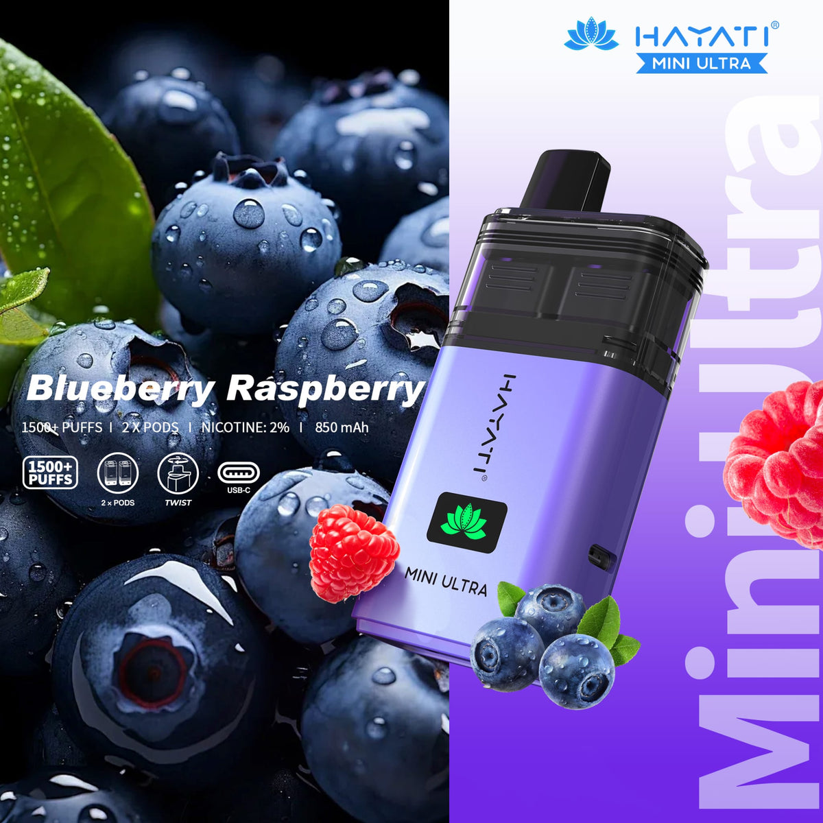 Hayati Mini Ultra 1500 Disposable Vape Box of 5 - Bulk Vape Wholesale