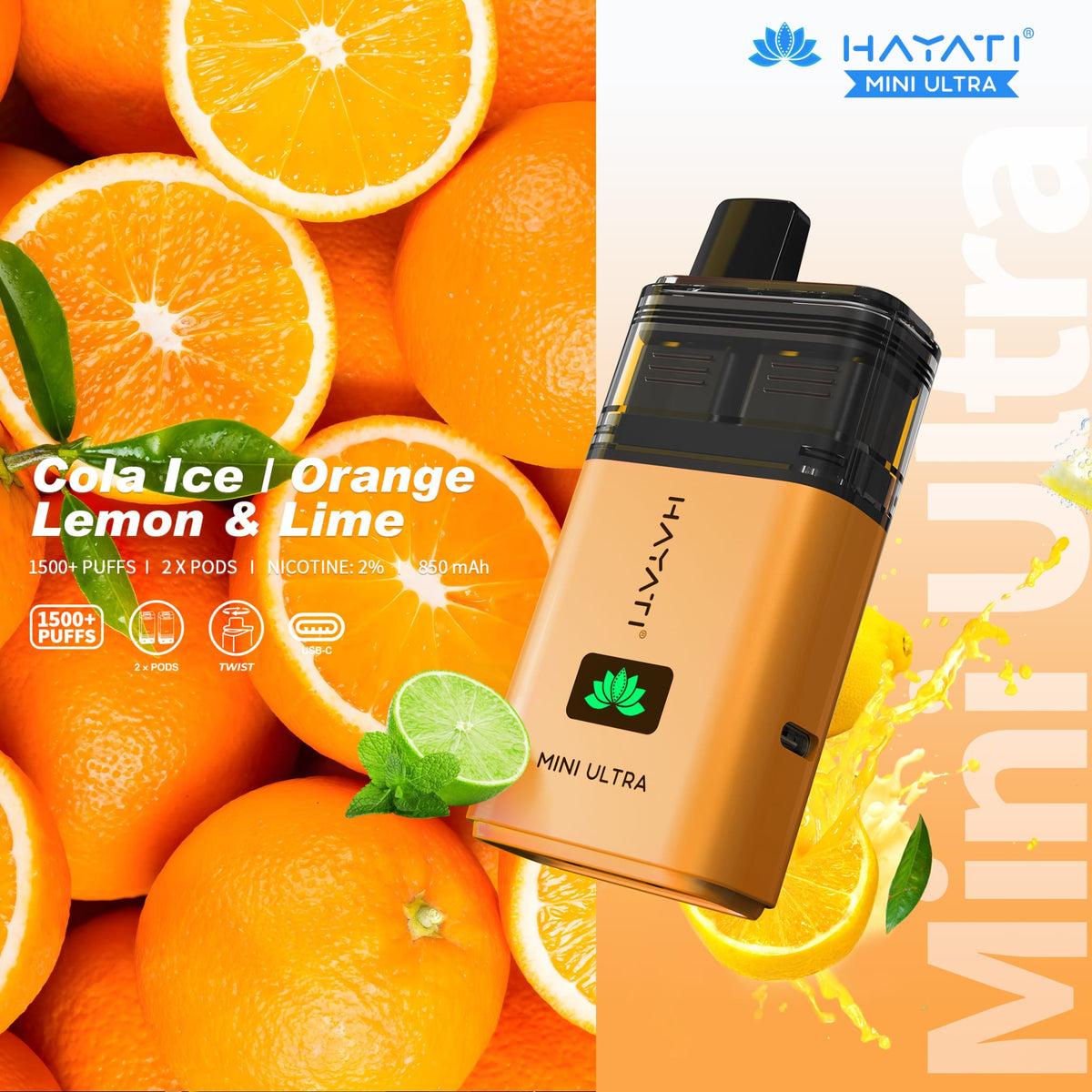Hayati Mini Ultra 1500 Disposable Vape Box of 5 - Bulk Vape Wholesale