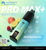 Hayati Pro Max+ 6000 Puffs Prefilled Pod Vape Kit Box of 5 Blue Razz Mojito *New*