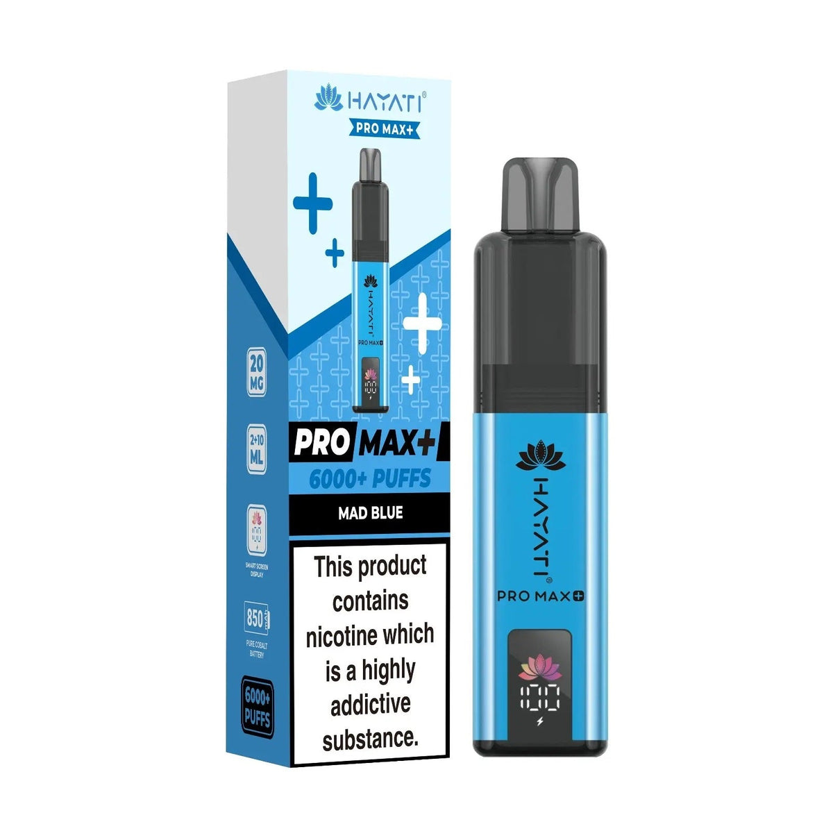 Hayati Pro Max+ 6000 Puffs Prefilled Pod Vape Kit Box of 5 Mad Blue