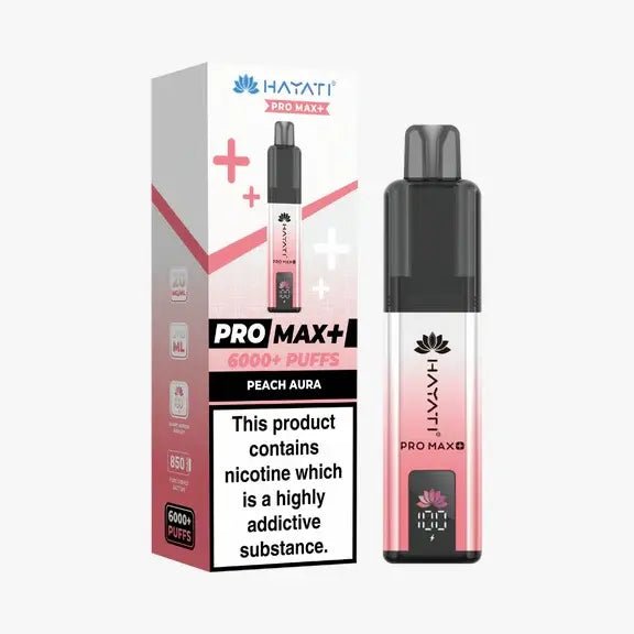 Hayati Pro Max+ 6000 Puffs Prefilled Pod Vape Kit Box of 5 Peach Aura