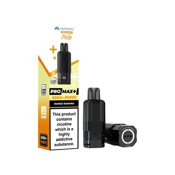 Hayati Pro Max Plus 6000 Prefilled Pods Box of 5 Mango Banana (£19.99)