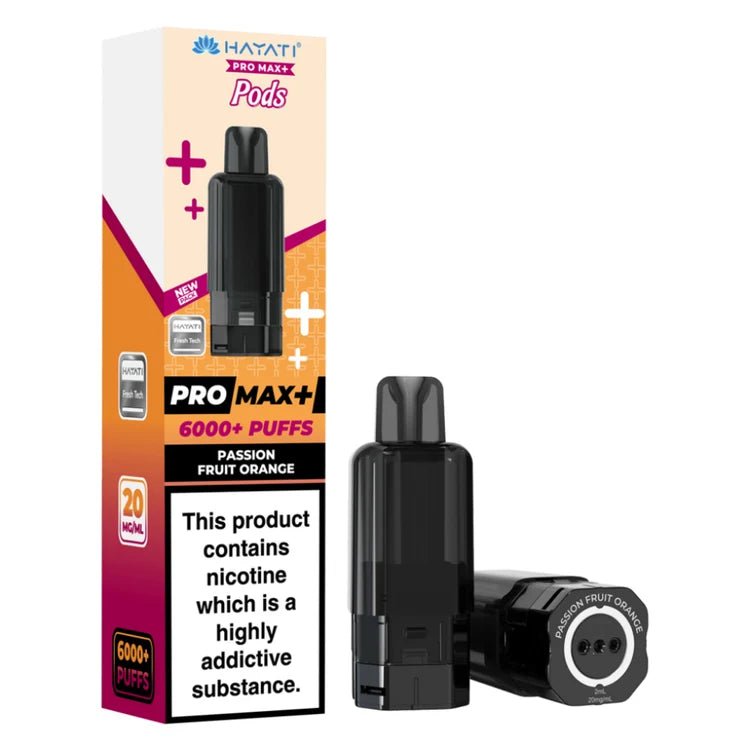 Hayati Pro Max Plus 6000 Prefilled Pods Box of 5 Passion Fruit Orange (£19.99)