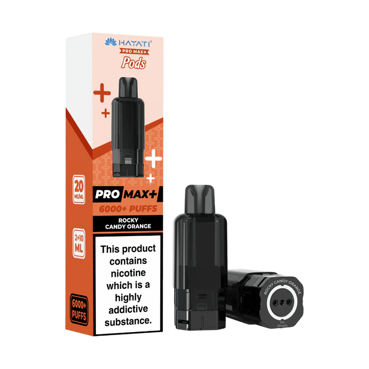 Hayati Pro Max Plus 6000 Prefilled Pods Box of 5 Rocky Candy Orange