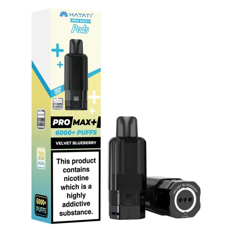 Hayati Pro Max Plus 6000 Prefilled Pods Box of 5 Velvet Blueberry (£19.99)