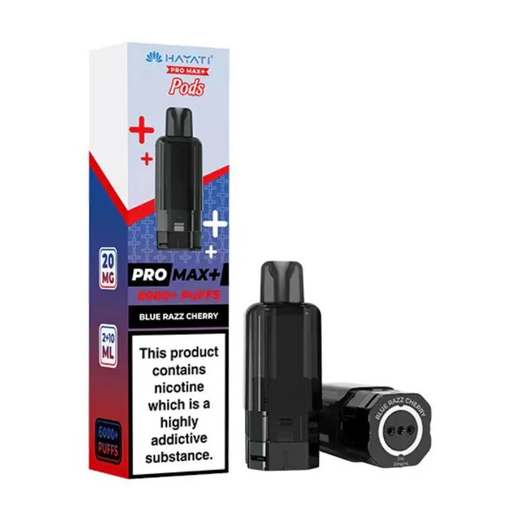Hayati Pro Max Plus 6000 Puffs Prefilled Pod Pack of 5 - 10mg Blue Razz Cherry