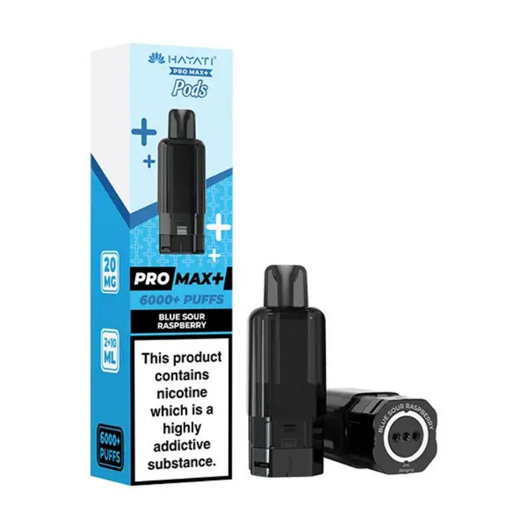Hayati Pro Max Plus 6000 Puffs Prefilled Pod Pack of 5 - 10mg Blue Sour Raspberry