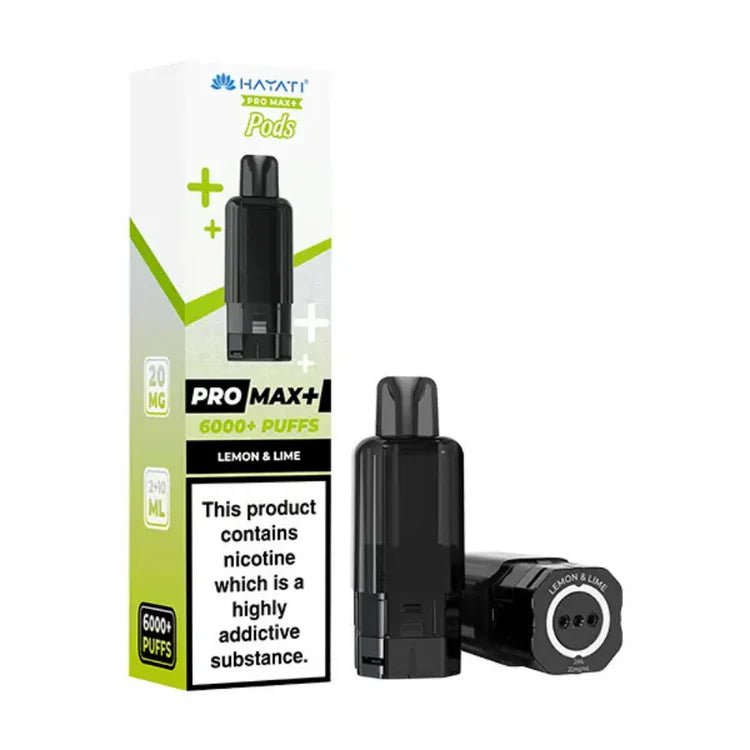 Hayati Pro Max Plus 6000 Puffs Prefilled Pod Pack of 5 - 10mg Lemon Lime