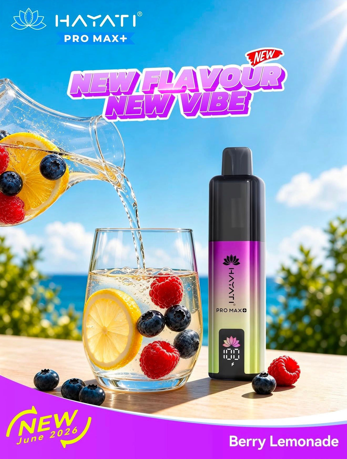 Hayati Pro Max Plus 6000 Puffs Prefilled Pod Vape Kit Box of 5 - 10mg Berry Lemonade