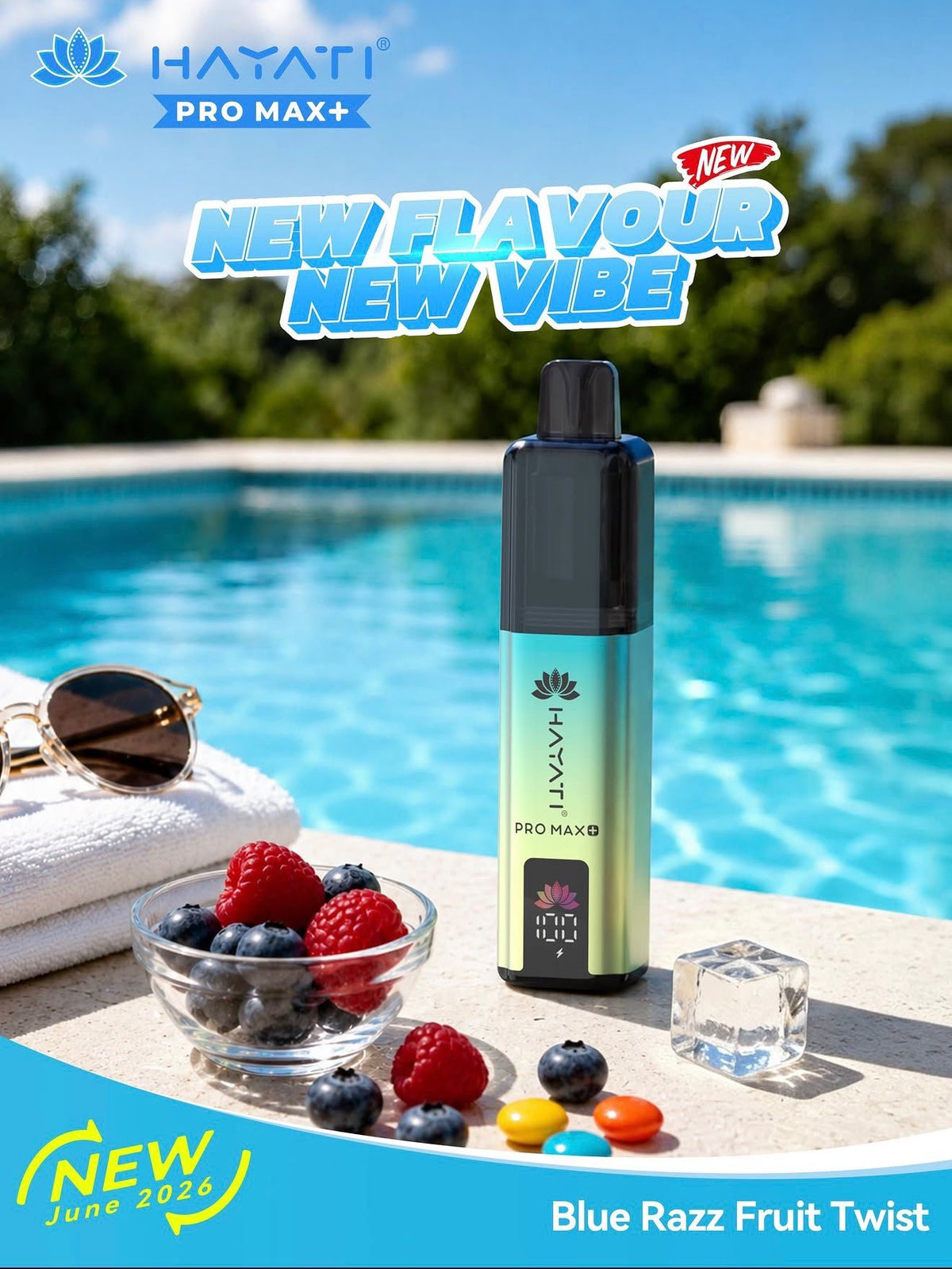 Hayati Pro Max Plus 6000 Puffs Prefilled Pod Vape Kit Box of 5 - 10mg Blue Razz Fruit Twist