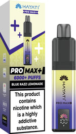 Hayati Pro Max Plus 6000 Puffs Prefilled Pod Vape Kit Box of 5 - 10mg Blue Razz Lemonade