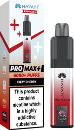 Hayati Pro Max Plus 6000 Puffs Prefilled Pod Vape Kit Box of 5 - 10mg Fizzy Cherry