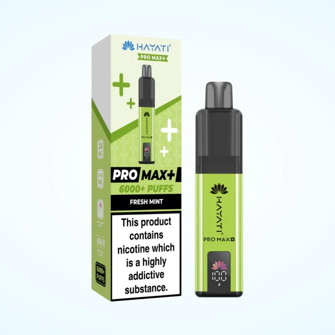 Hayati Pro Max Plus 6000 Puffs Prefilled Pod Vape Kit Box of 5 - 10mg Fresh Mint