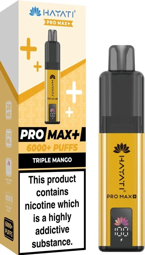 Hayati Pro Max Plus 6000 Puffs Prefilled Pod Vape Kit Box of 5 - 10mg Triple Mango