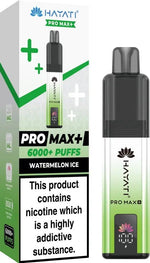 Hayati Pro Max Plus 6000 Puffs Prefilled Pod Vape Kit Box of 5 - 10mg Watermelon Ice