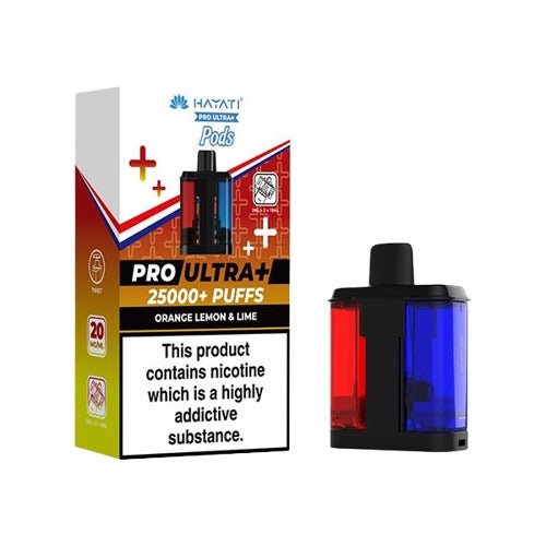 Hayati Pro Ultra Plus 25k Prefilled Pods Box of 5 Orange Lemon & Lime