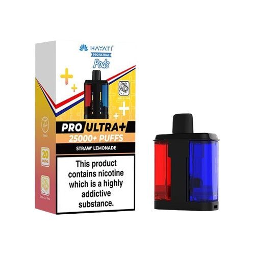 Hayati Pro Ultra Plus 25k Prefilled Pods Box of 5 Straw Lemonade