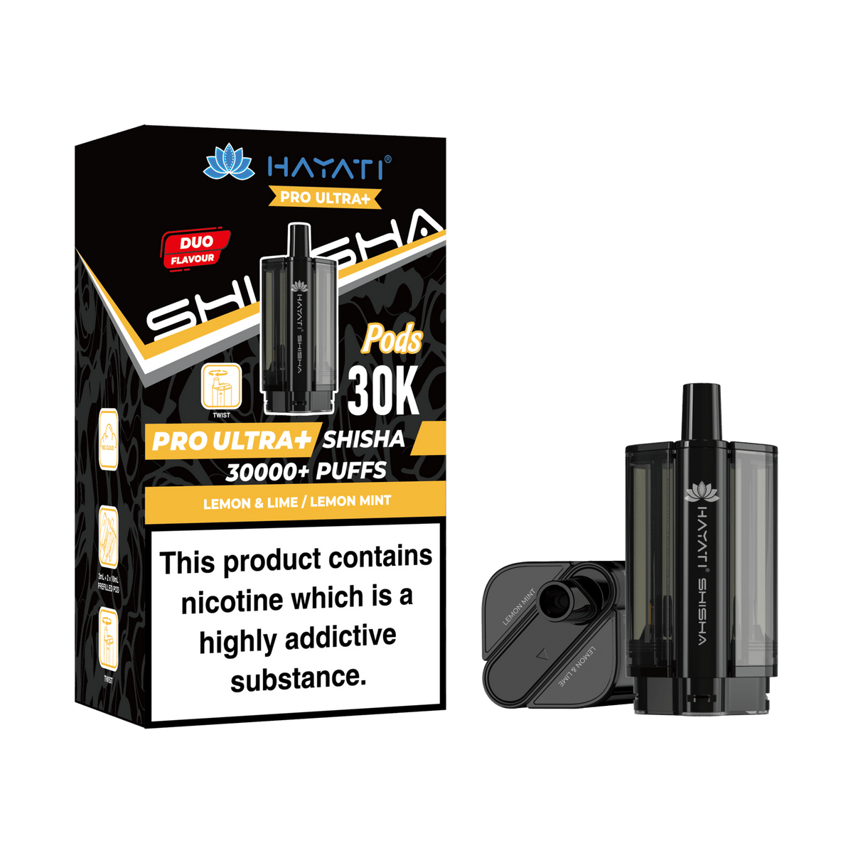 Hayati Pro Ultra Plus Shisha 30k Prefilled Pods Box of 5 Double Apple/Double Apple