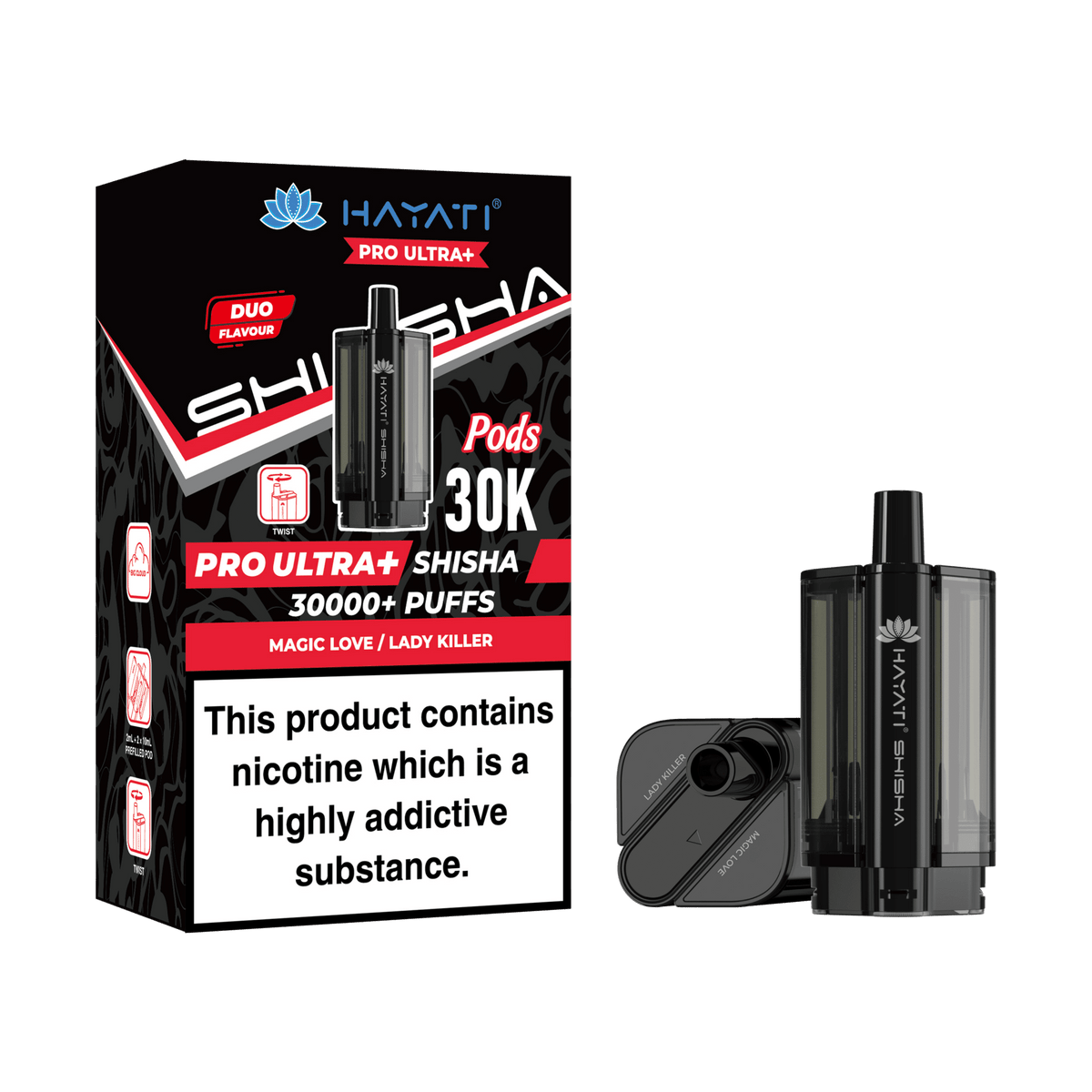 Hayati Pro Ultra Plus Shisha 30k Prefilled Pods Box of 5 Double Apple/Double Apple
