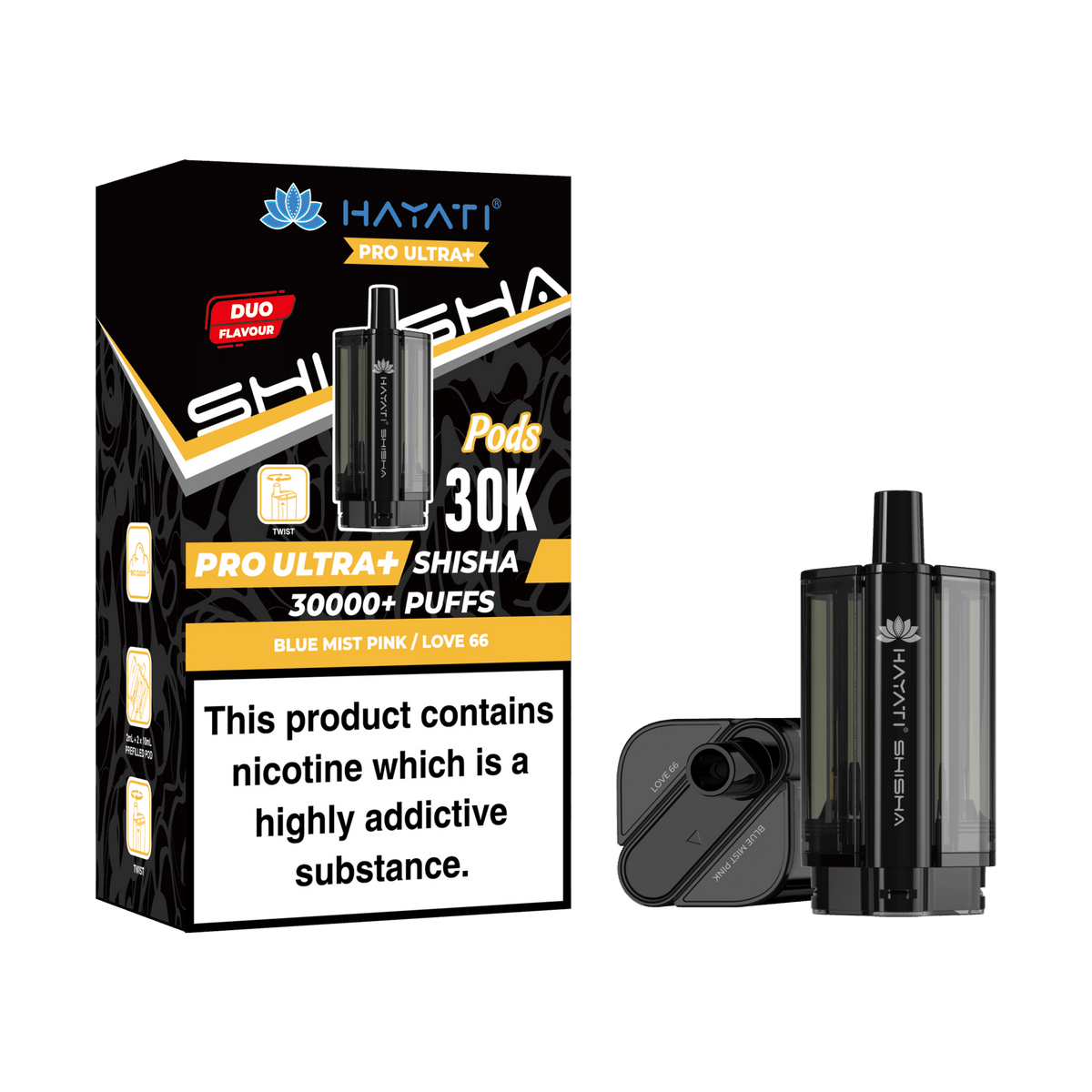 Hayati Pro Ultra Plus Shisha 30k Prefilled Pods Box of 5 Double Apple/Double Apple