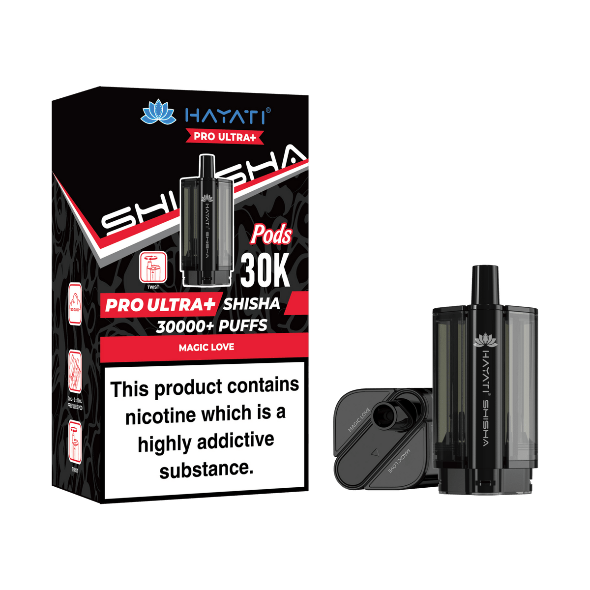 Hayati Pro Ultra Plus Shisha 30k Prefilled Pods Box of 5 Double Apple/Double Apple