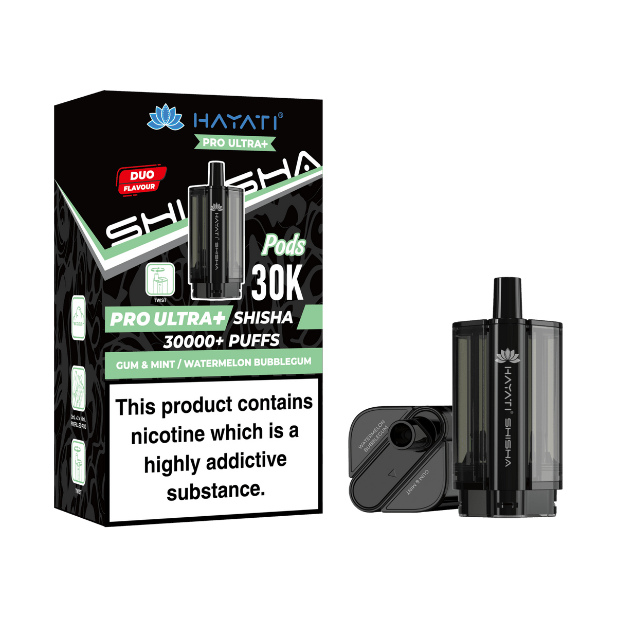Hayati Pro Ultra Plus Shisha 30k Prefilled Pods Box of 5 Double Apple/Double Apple