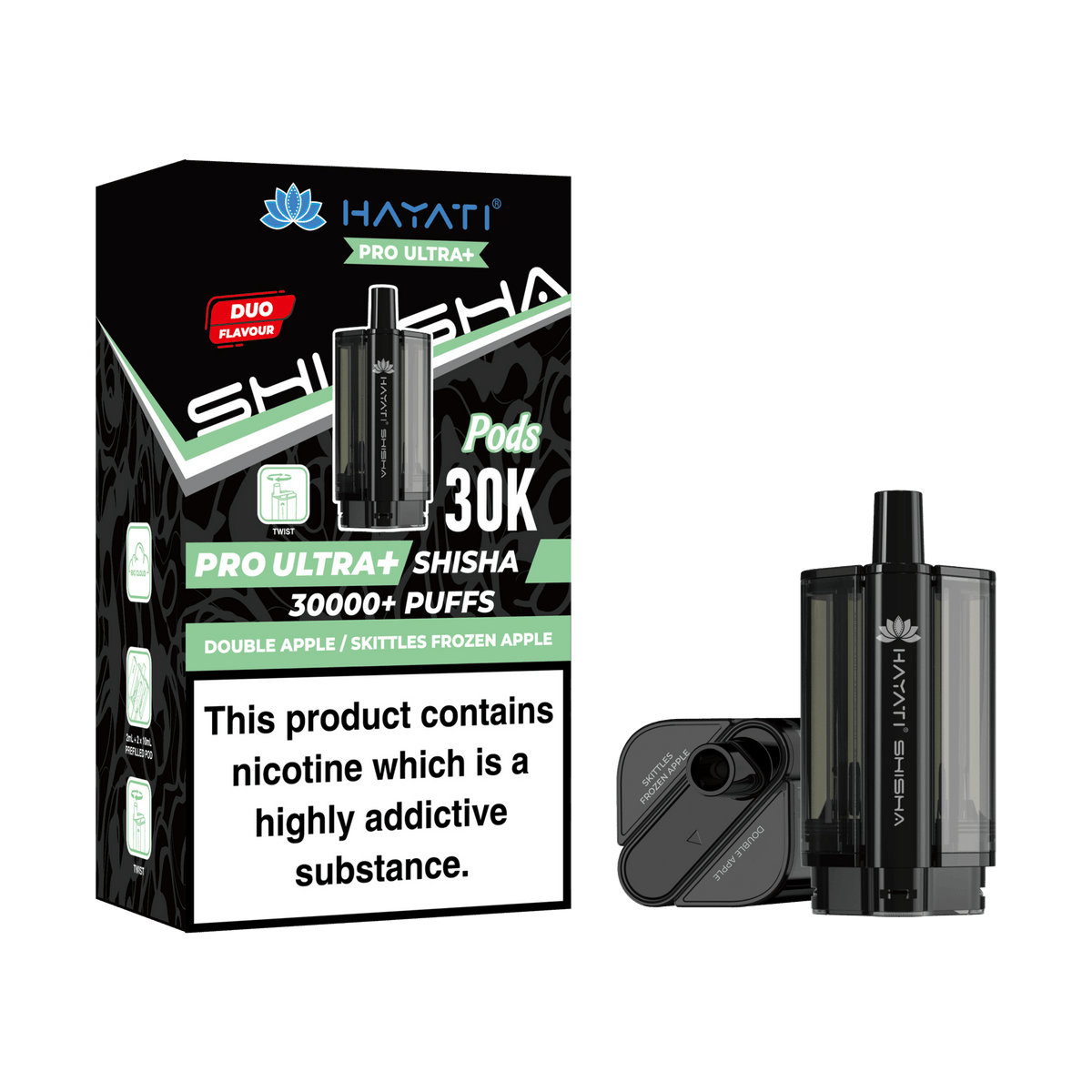 Hayati Pro Ultra Plus Shisha 30k Prefilled Pods Box of 5 Double Apple/Double Apple
