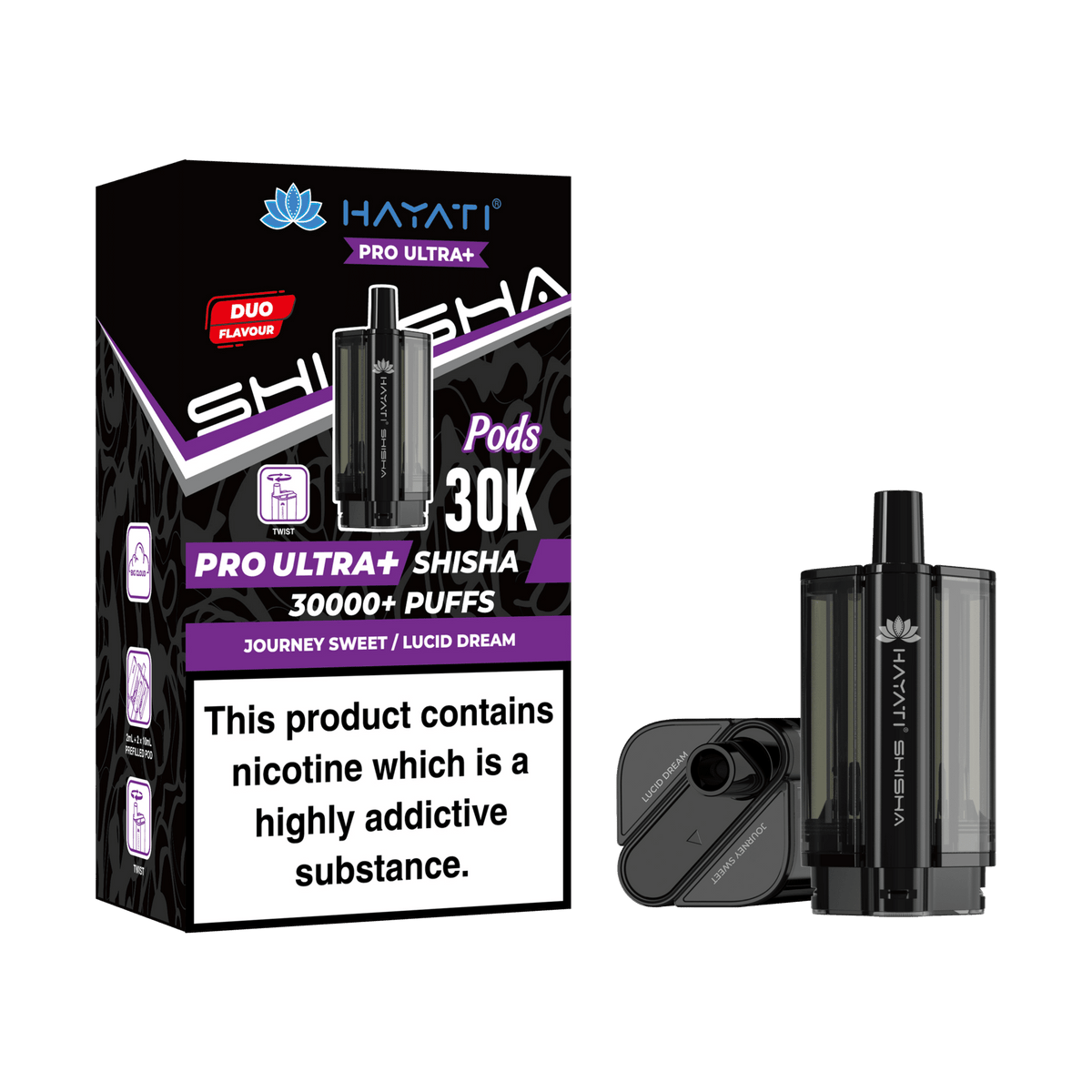 Hayati Pro Ultra Plus Shisha 30k Prefilled Pods Box of 5 Double Apple/Double Apple