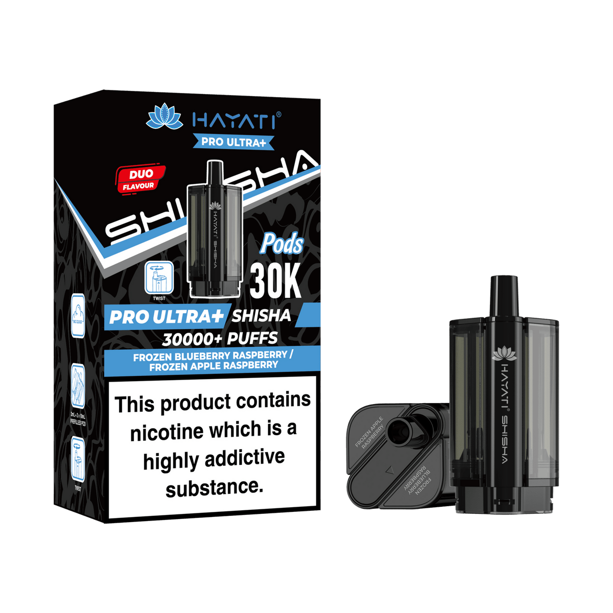 Hayati Pro Ultra Plus Shisha 30k Prefilled Pods Box of 5 Double Apple/Double Apple