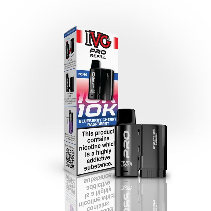 IVG Pro 12 Prefilled Vape Pods Pack of 5 Blueberry Cherry Raspberry