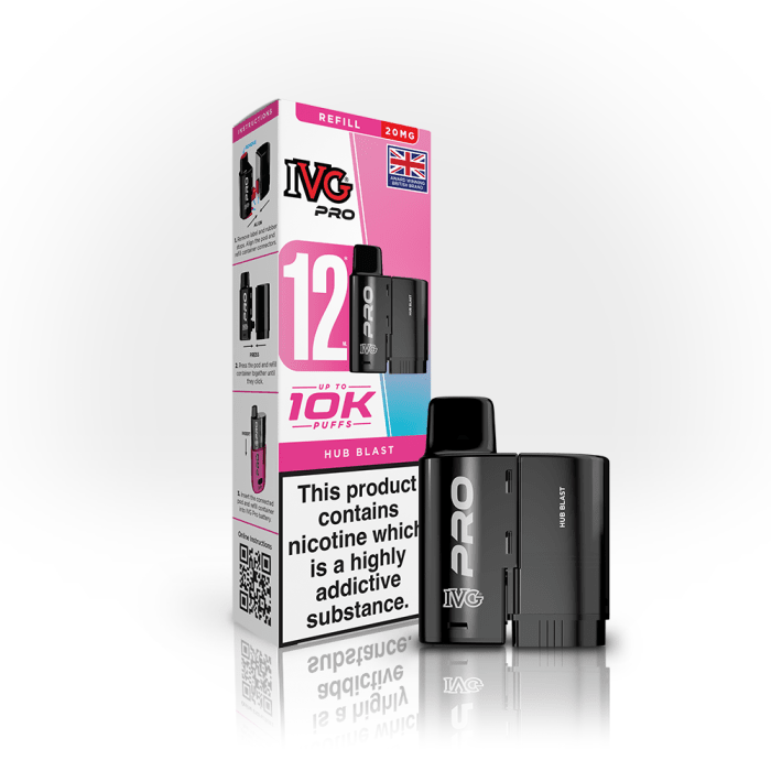 IVG Pro 12 Prefilled Vape Pods Pack of 5 Hub Blast