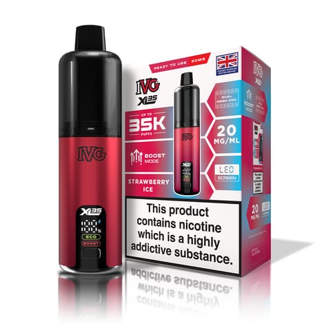 IVG XL 35K Prefilled Pod Vape Kit Box of 5 Strawberry Raspberry Cherry Ice